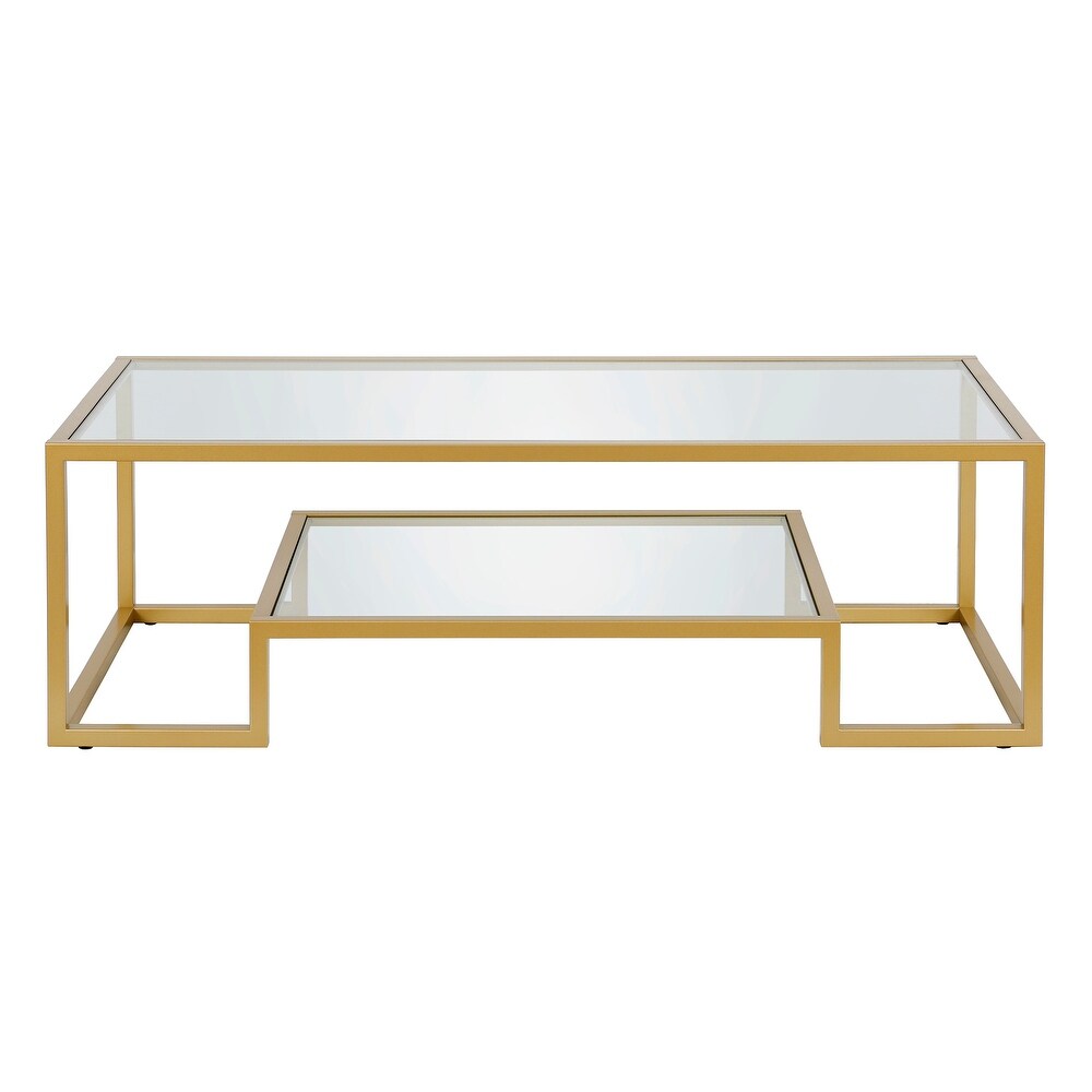 Artemis Contemporary Metal and Glass Coffee Table