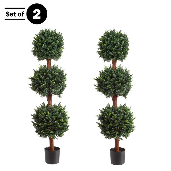 Fake Triple Ball Hedyotis Silk Plant Tree