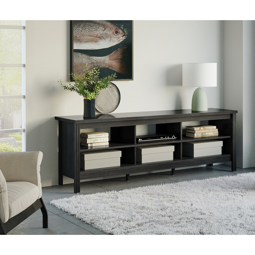 Farmhouse TV Stand with Open Shelving