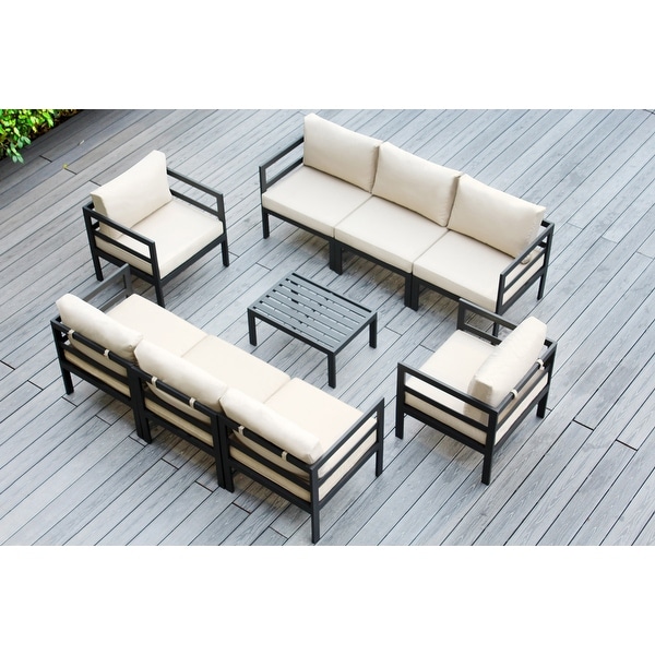 Ohana Outdoor 9pc. Cushioned Aluminum Sectional