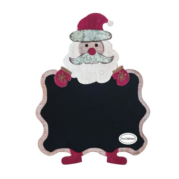 Transpac Wood 19 In Black Christmas Chalkboard Santa