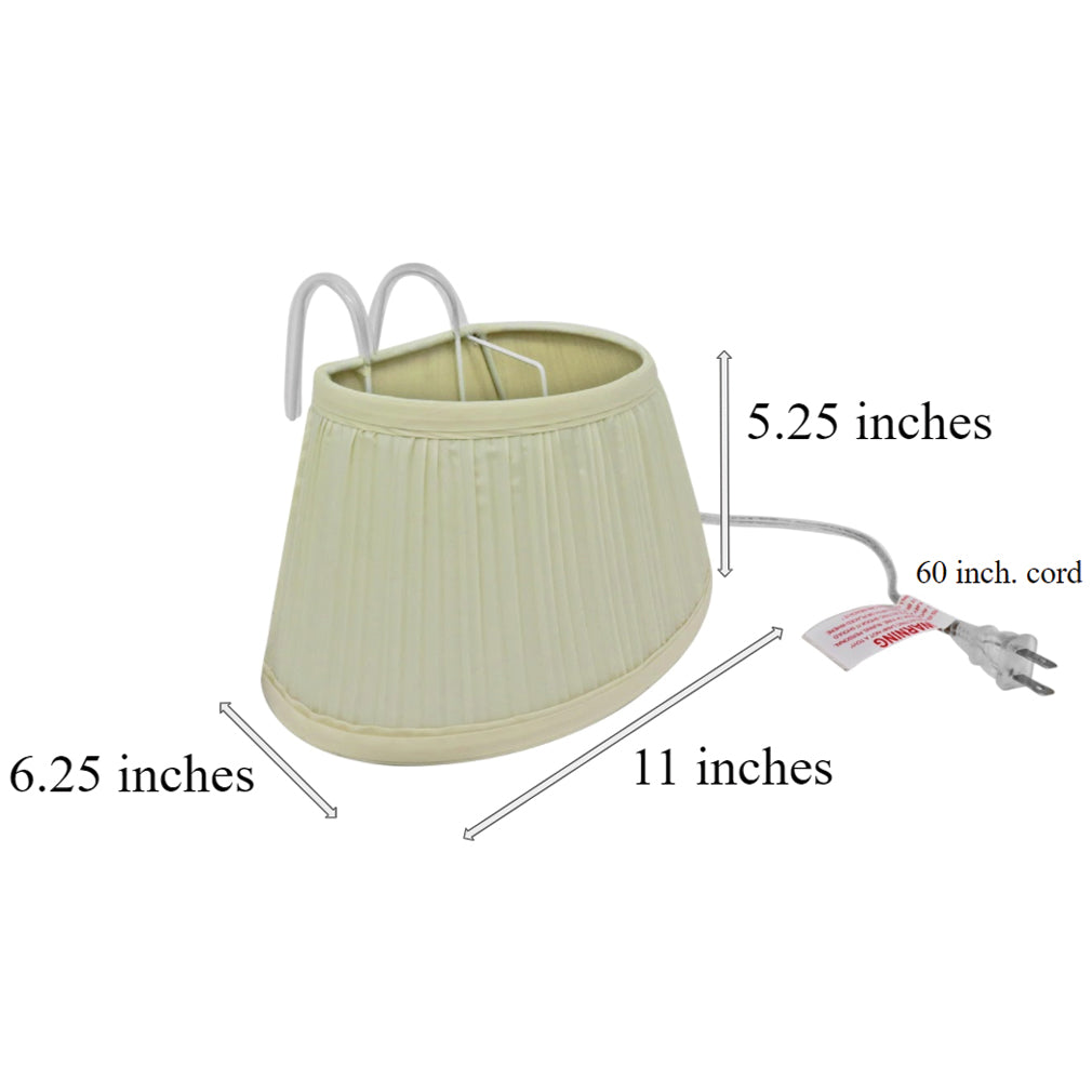 2 Pack - Evelots Bed Headboard Reading Lamp/Light-Soft Fabric Shade-Easy ON/OFF Pull Cord