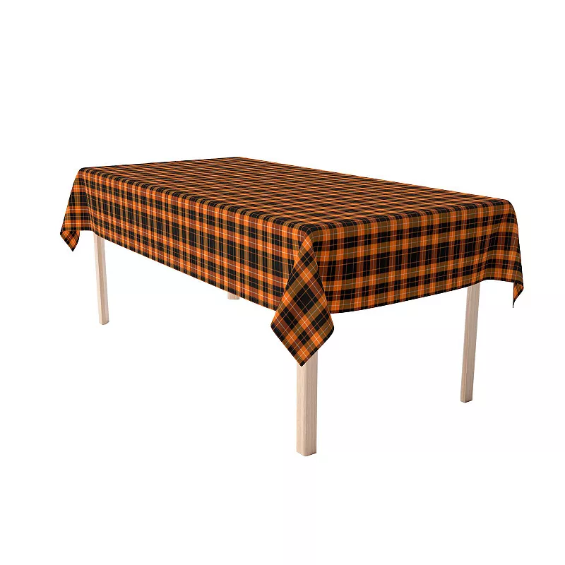 Rectangular Tablecloth， 100% Cotton， 60x104， Halloween Plaid