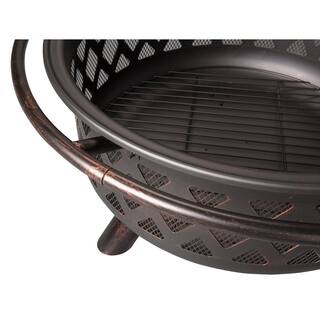 Endless Summer 30 in. D Bronze Finish Portable Lattice Wood Burning Fire Pit WAD792SP