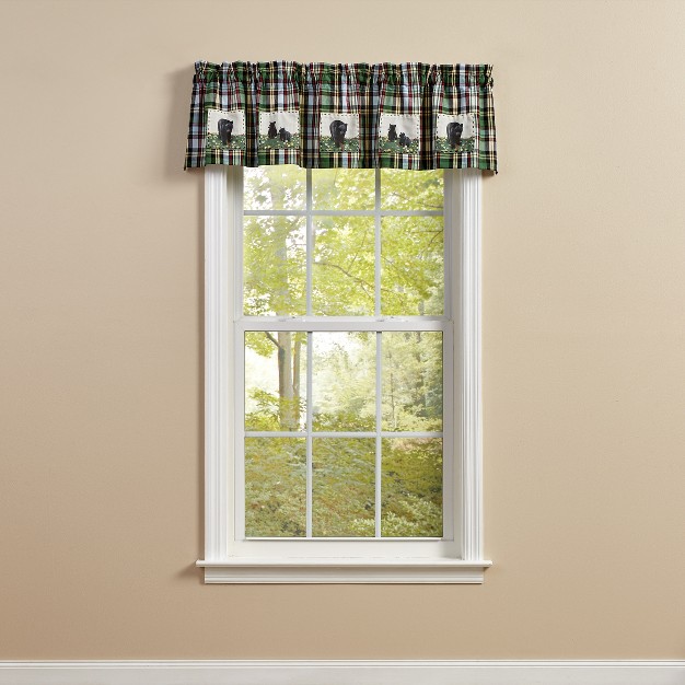 Park Designs Happy Trails Lined Bear Patch Valance 60 X 14