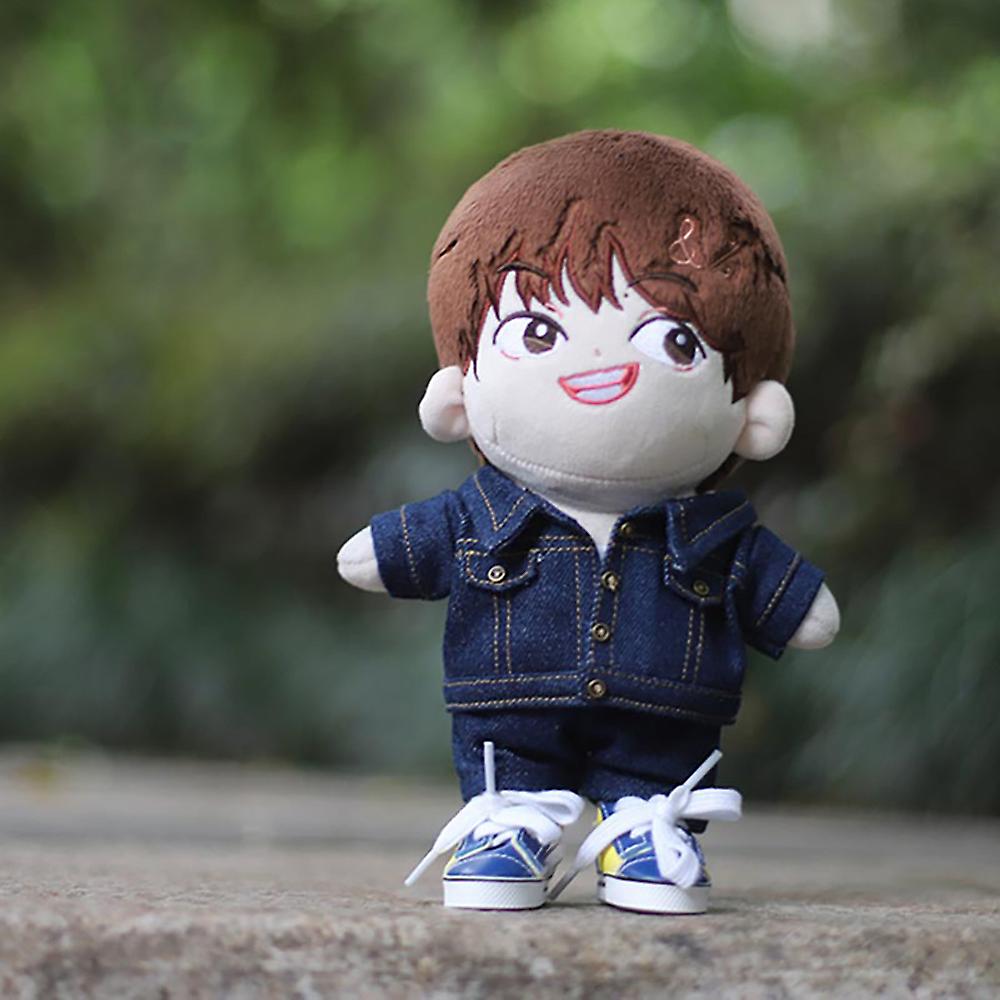 Denim Jackets Jeans White T-shirt 15cm 20cm Plush Doll Clothes