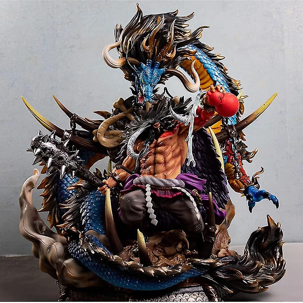 Japan Anime 50cm One Piece Azure Dragon Form Kaidou Standing Posture Limited Edition Action Figure Toys Model Pvc Collection Doll Figures Around Ornam