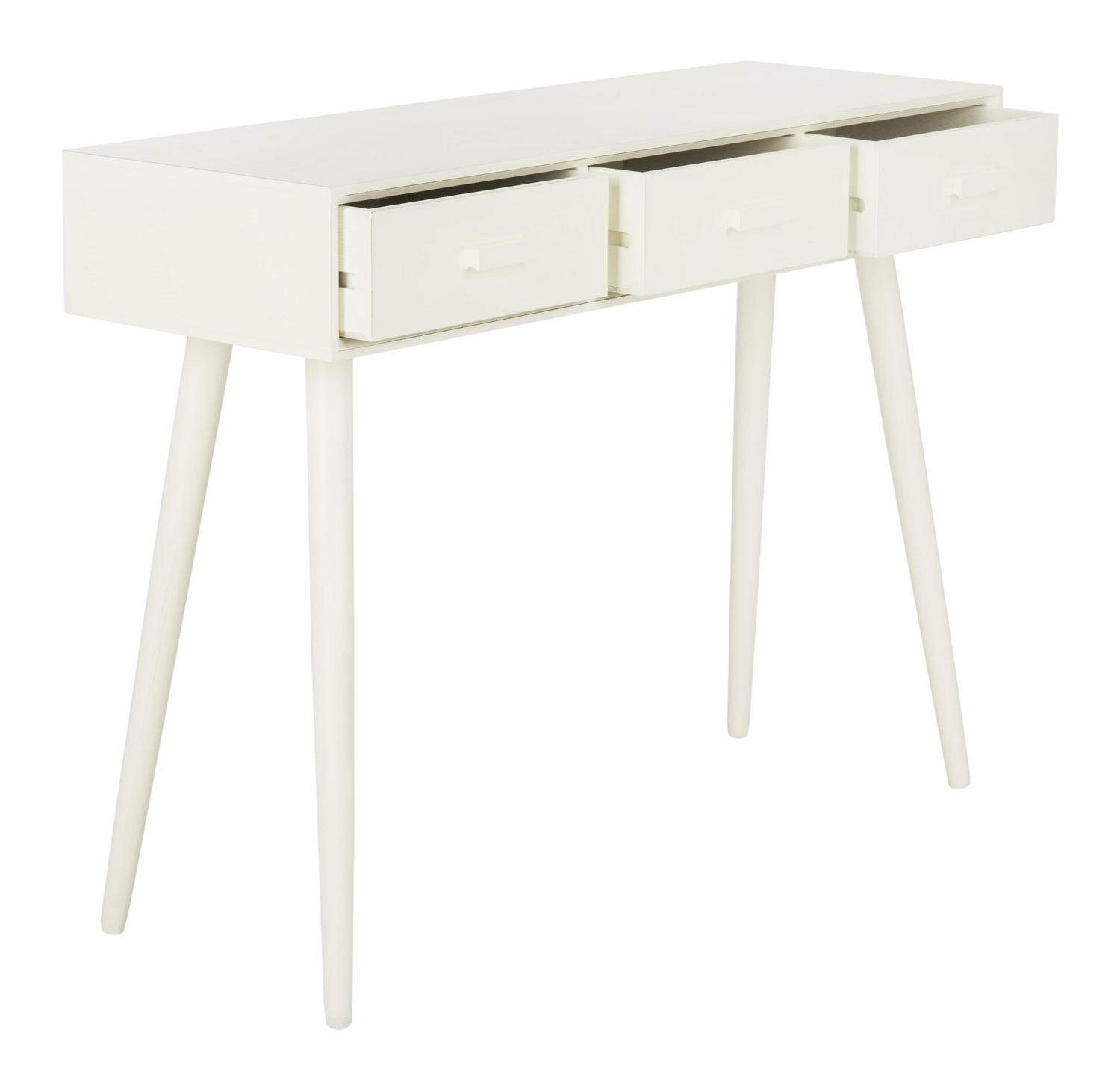 Safavieh Albus 3 Drawer Modern Solid Console Table White  Crowdfused