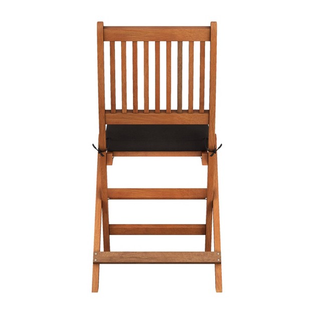 Miramar 2pk Hardwood Outdoor Folding Chairs Cinnamon Brown black Corliving