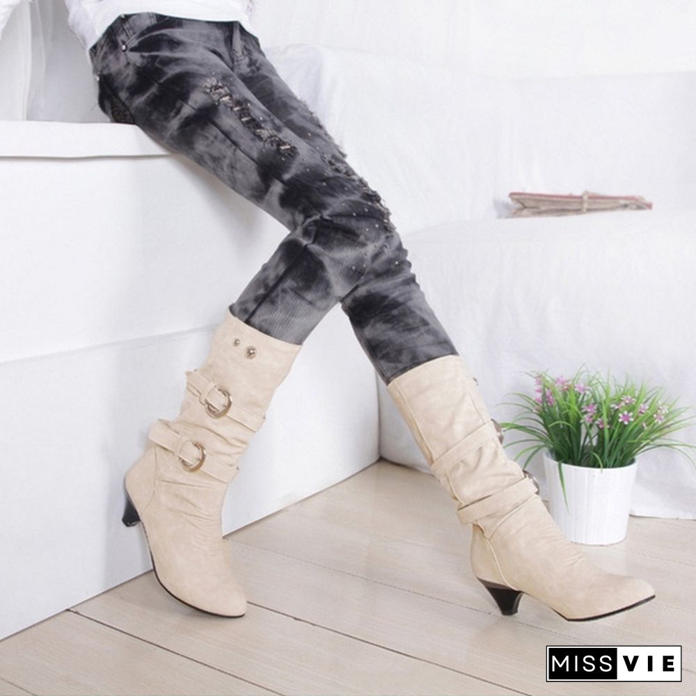 Autumn and Winter Women's Fashion Cotton Scrubs Ladies Winter Warm Boots Snow Boots Plus Size 34-43