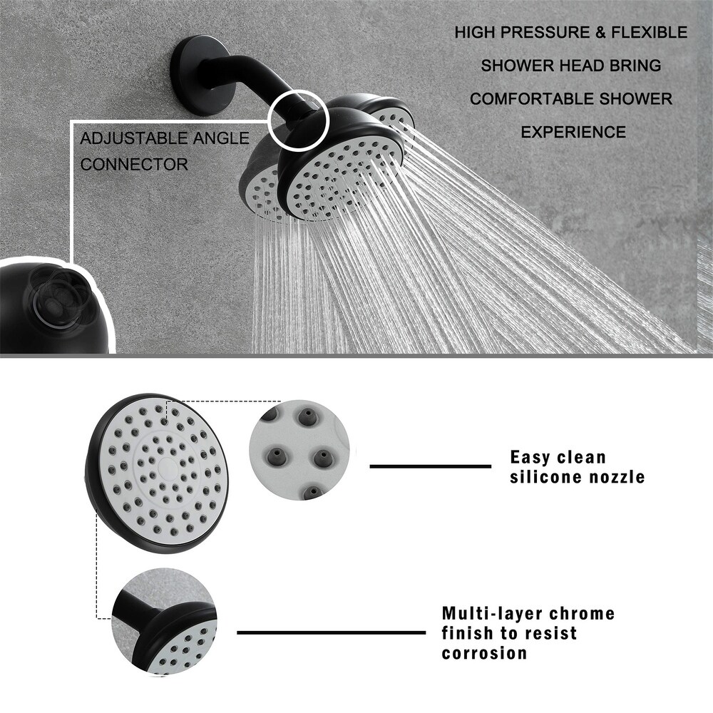 6 Inch Shower Faucet with Tub Spout Combo