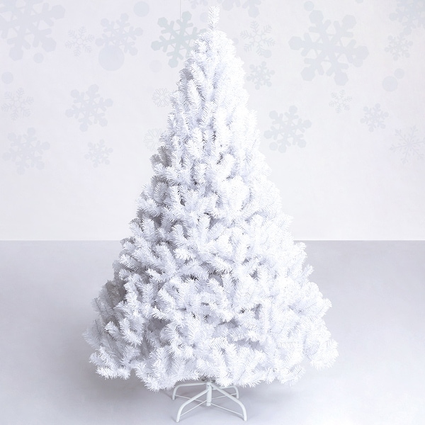 White Artificial PVC Christmas Tree w/Stand Holiday Decor