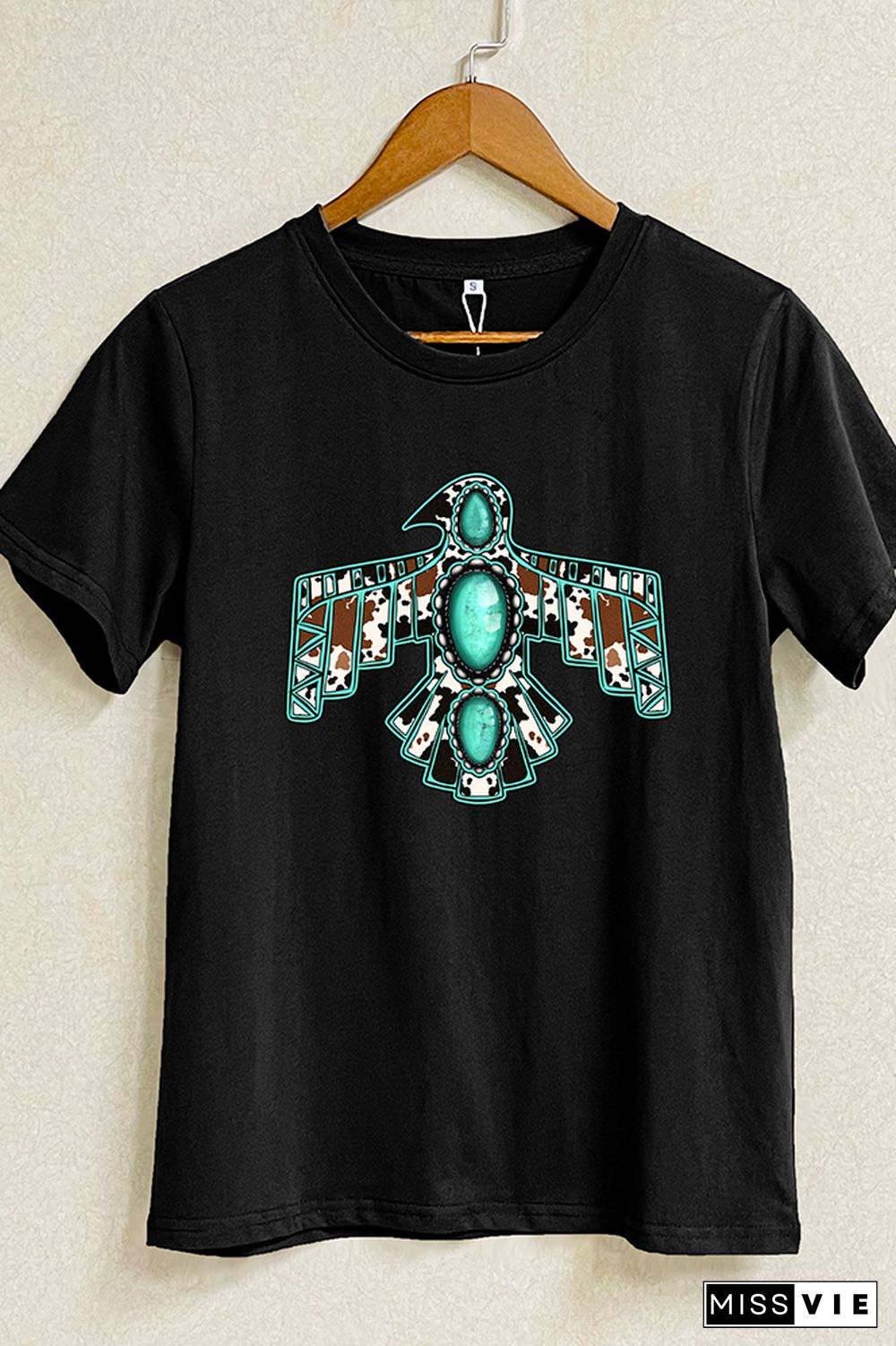 Cowhide Turquoise Thunderbird Graphic T-Shirt Wholesale