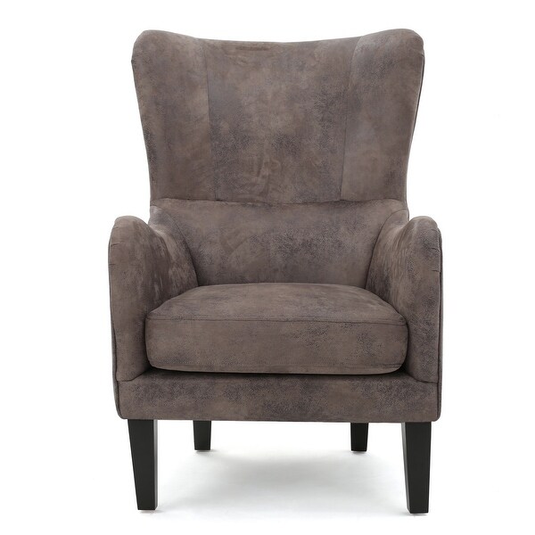 Lorenzo Microfiber Wingback Club Chair by Christopher Knight Home