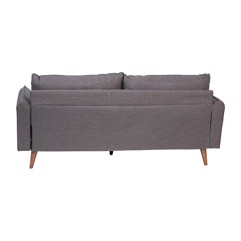 Flash Furniture Evie Mid-Century Modern Faux Linen Couch