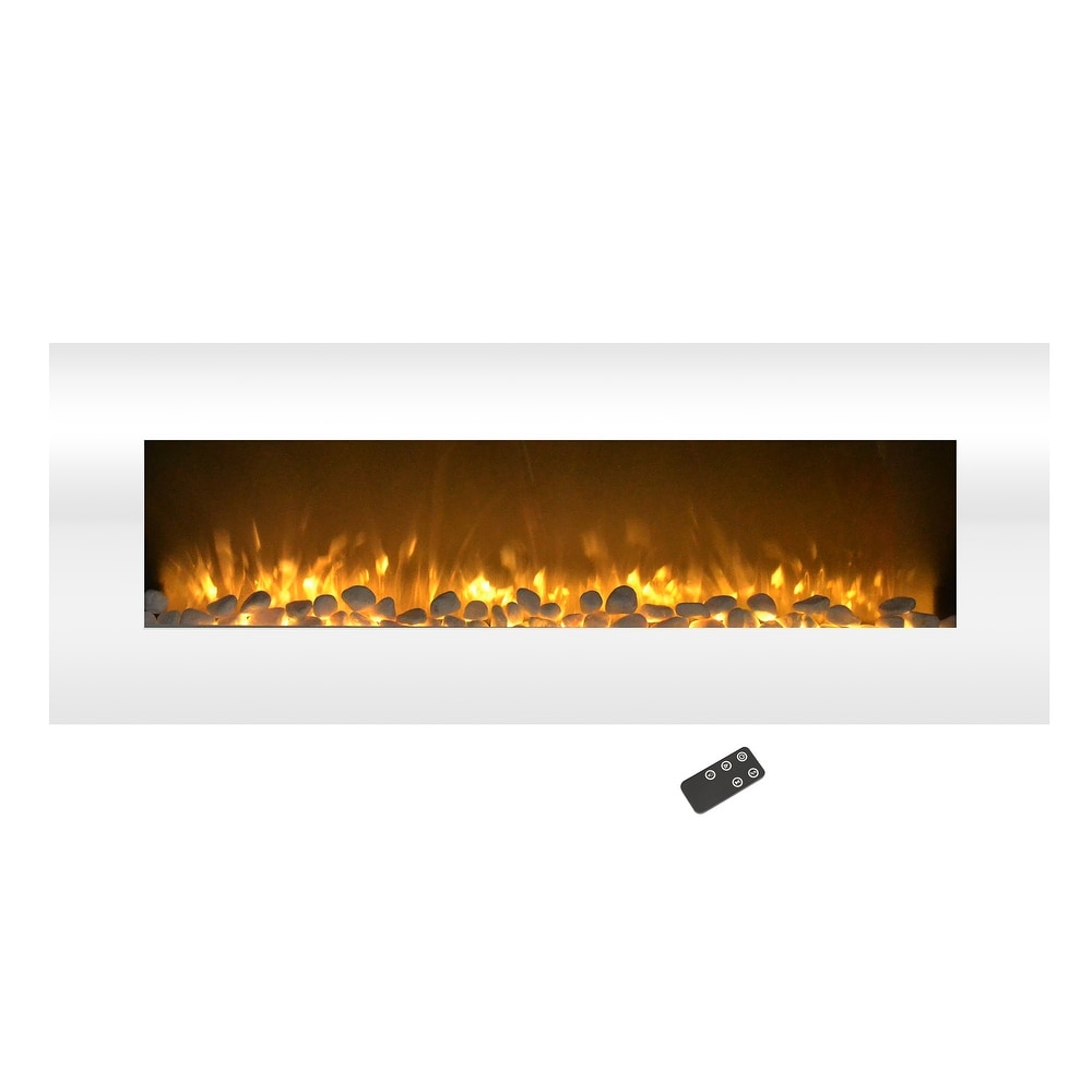 Northwest 50 Inch Wall Electric Fireplace  White