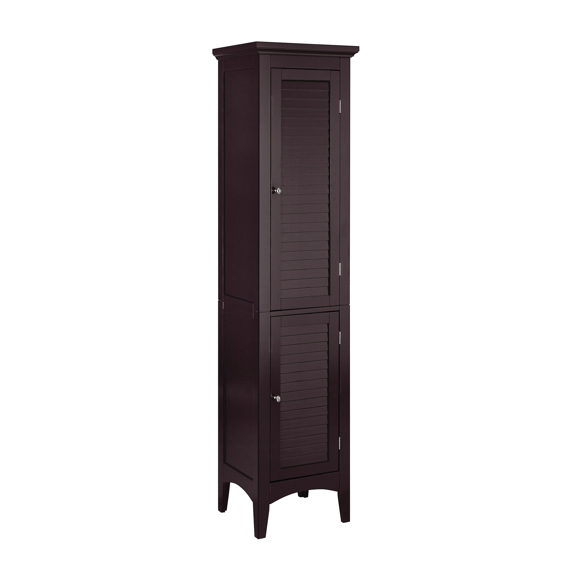 Teamson Home Glancy Wooden Tall Tower Cabinet with Storage with 5 Tier Shelves, Dark Brown