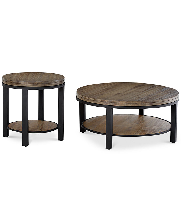 Furniture Canyon Round Table Set 2-Pc. Set (Coffee Table and End Table)