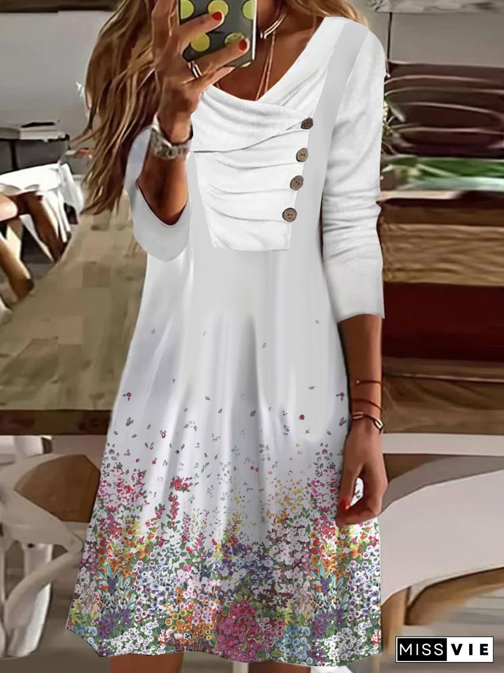 Casual Lapel Collar Loose Dresses