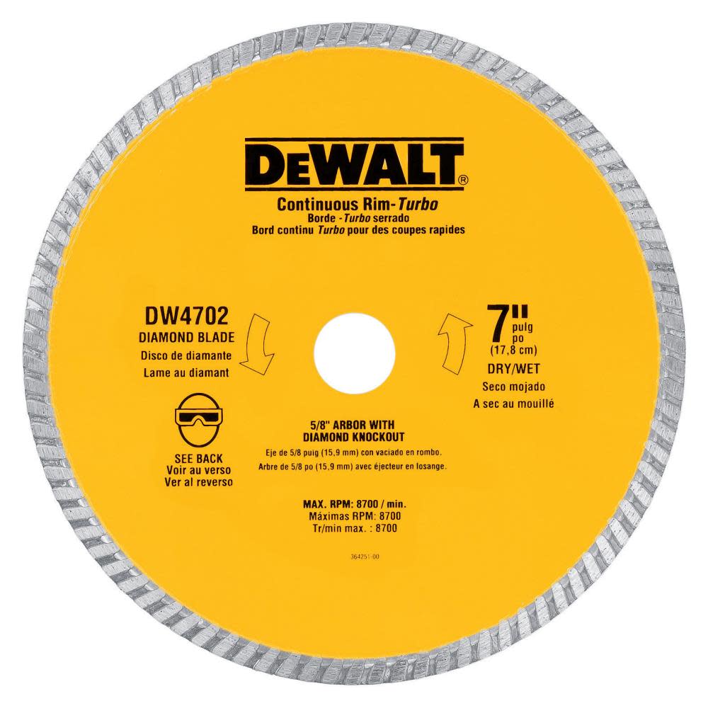 DW 7-in Industrial Dry/Wet Diamond Blade DW4702 from DW