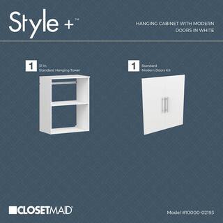 ClosetMaid Style+ 14.59 in. D x 25.12 in. W x 31.28 in. H White Laundry Room Floating Cabinet Kit with Modern Doors 10000-02193