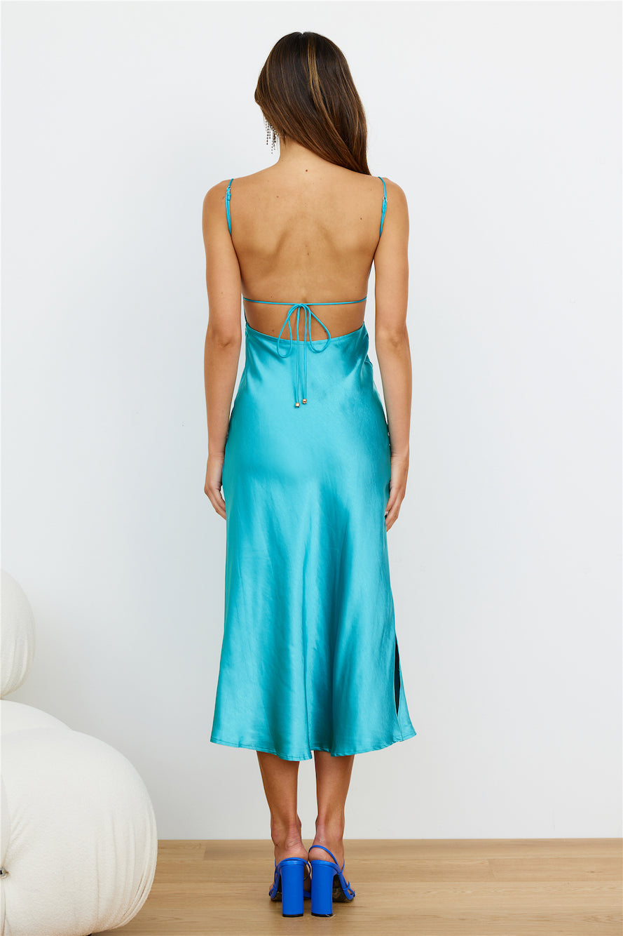 No Advice Midi Dress Aqua