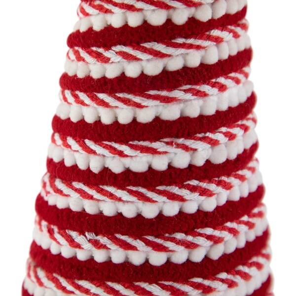 19.5 White and Red Candy Cane Swirled Christmas Cone Tree