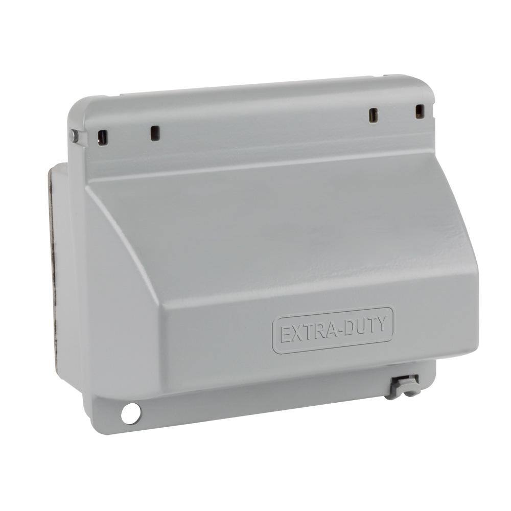 Commercial Electric Gray 1-Gang Extra Duty While-In-Use Weatherproof Horizontal Receptacle Cover WCWH1G