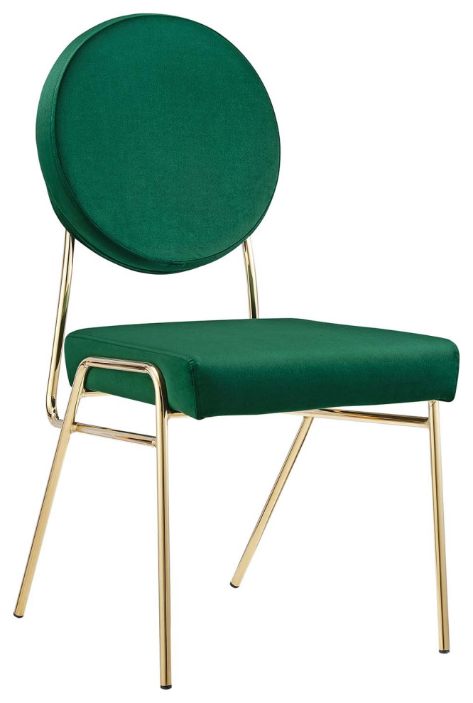 Craft Performance Velvet Dining Side Chair  Gold Green   Midcentury   Dining Chairs   by First of a Kind USA Inc  Houzz