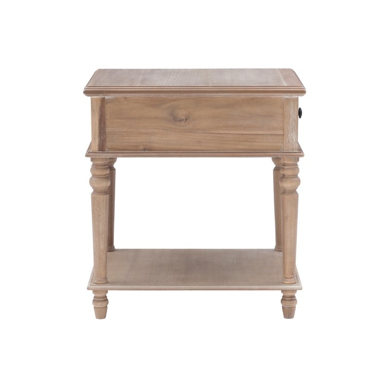 Jowin Classic Wood Side Table with Storage