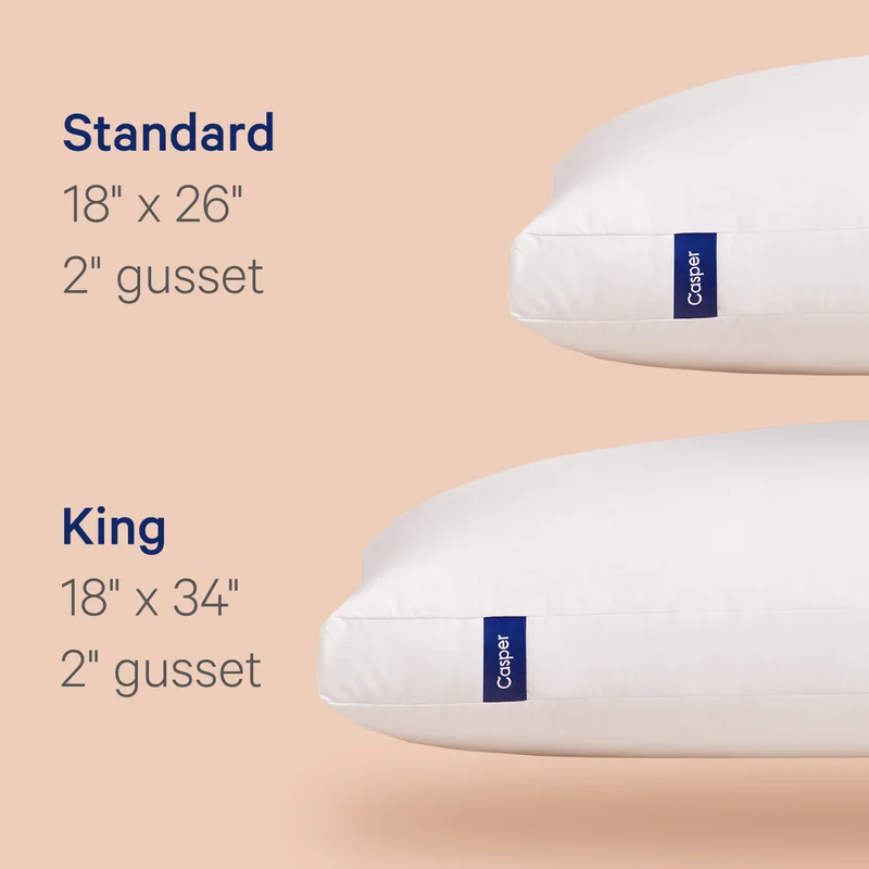 Casper Sleep Down Pillow for Sleeping， Standard， White 951-000197-001