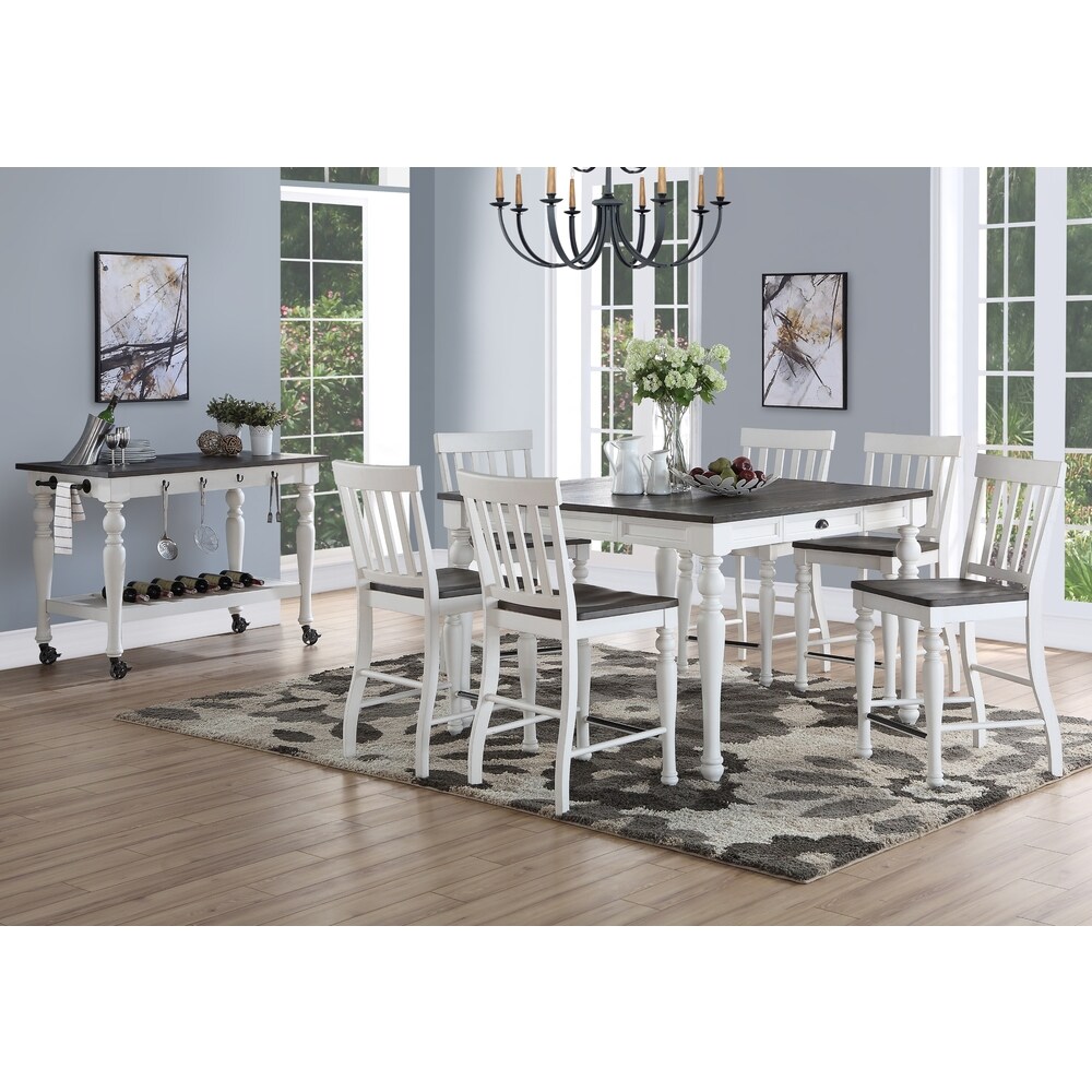 Jillian Farmhouse Two Tone Counter Table by Greyson Living   Two tone soft white and dark Oak