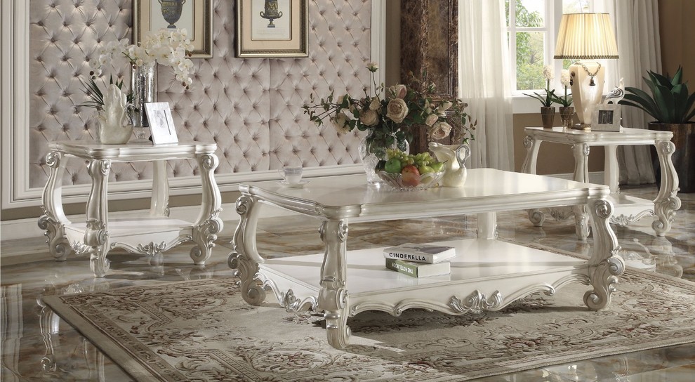 Benzara BM156797 Imperial Coffee Table  Bone White   Victorian   Coffee Tables   by BuyDBest  Houzz