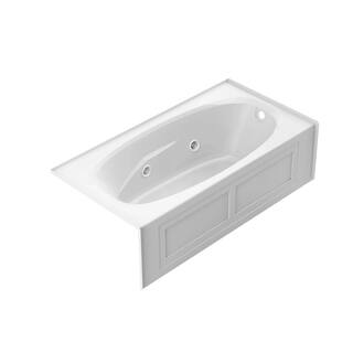 JACUZZI AMIGA 72 in. x 36 in. Acrylic Rectangular Right-Hand Drain 2-Panel Alcove Whirlpool Bathtub in White AM27236WRL2XXW