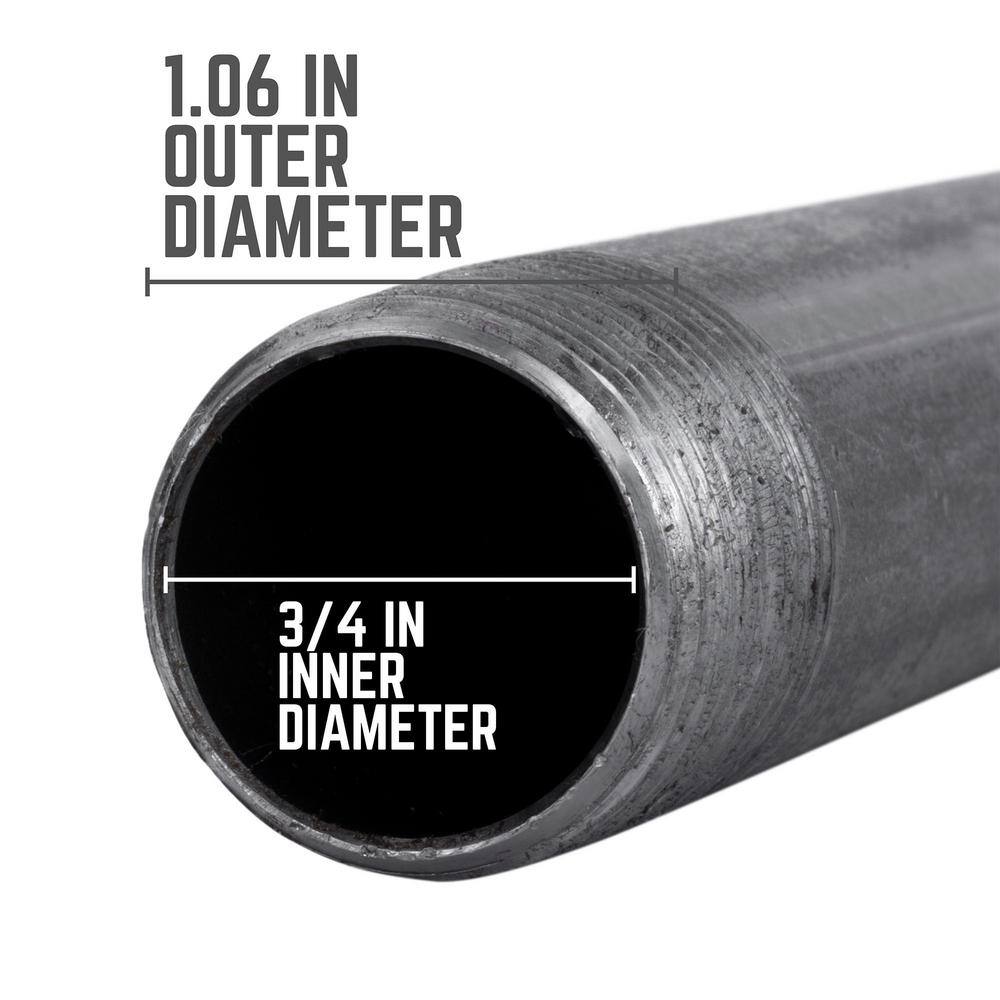 STZ 34 in. x 4 ft. Black Steel Sch. 40 Cut Pipe PDB P34X48