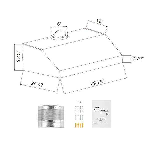 30 inch 400 CFM Ducted Under Cabinet Range Hood - Automatic Shut-Down Delay - Soft Touch Controls