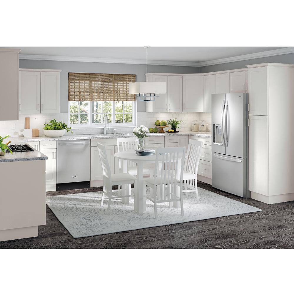 Hampton Bay Cambridge White Shaker Assembled Base Kitchen Cabinet with Soft Close Full (30 in. W x 24.5 in. D x 34.5 in. H) CM3035B-WH