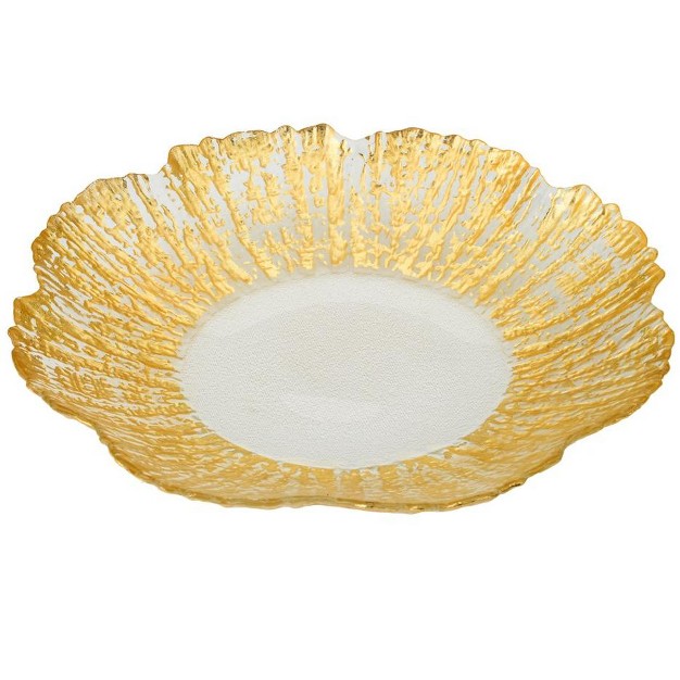 Classic Touch Gold Scalloped Platter