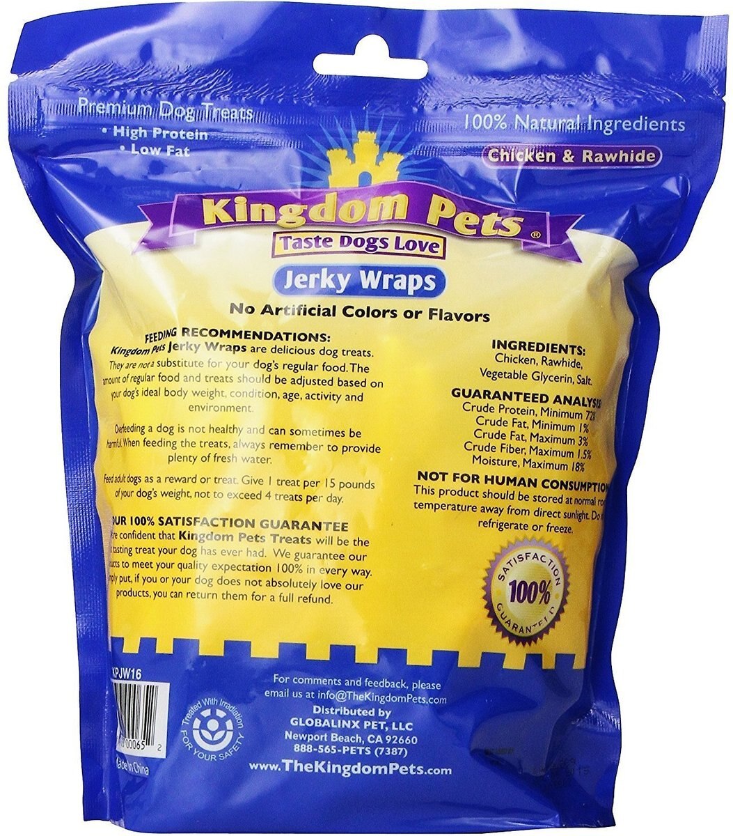 Kingdom Pets Chicken and Rawhide Jerky Wraps Dog Treats