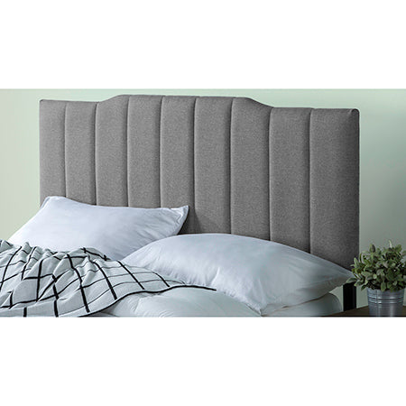 Zinus Satish Upholstered Metal Headboard, Gray, Queen