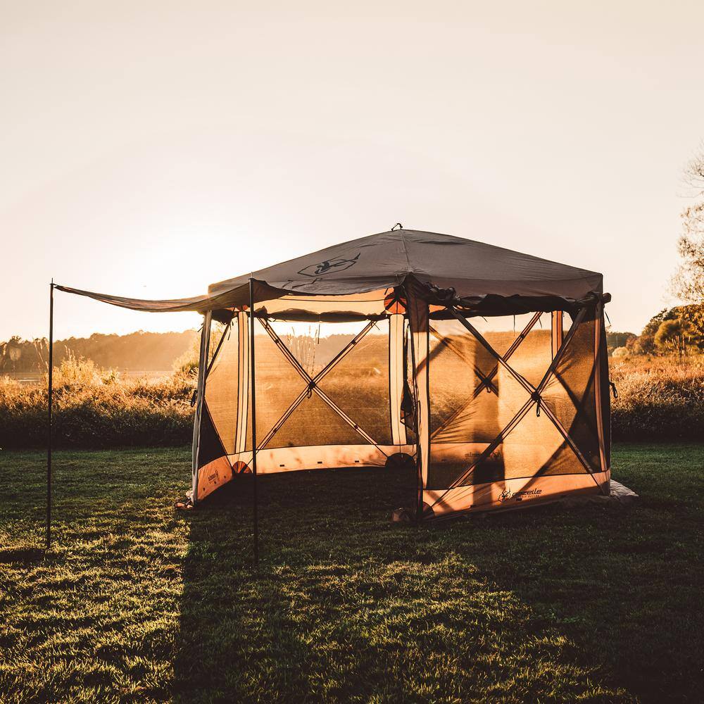 Gazelle G6 Deluxe Portable 8-Person 6 Sided GazeboShade Tent Badlands Brown GG610BR