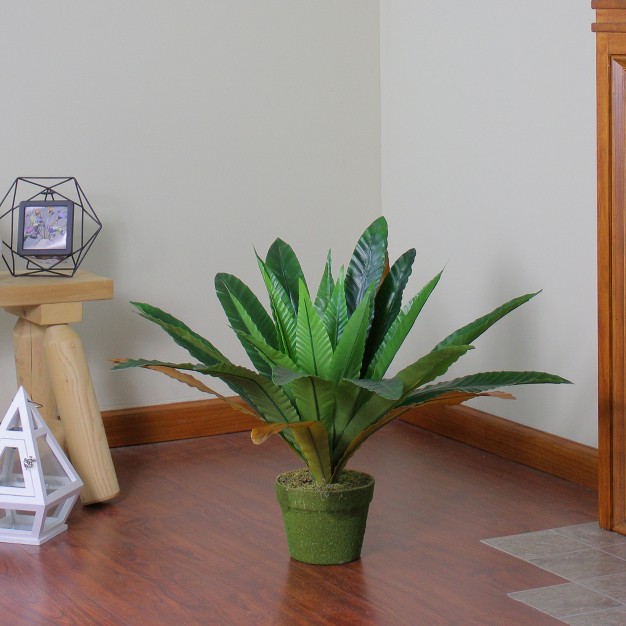 Bird Nest Fern Artificial Potted Plant Green brown