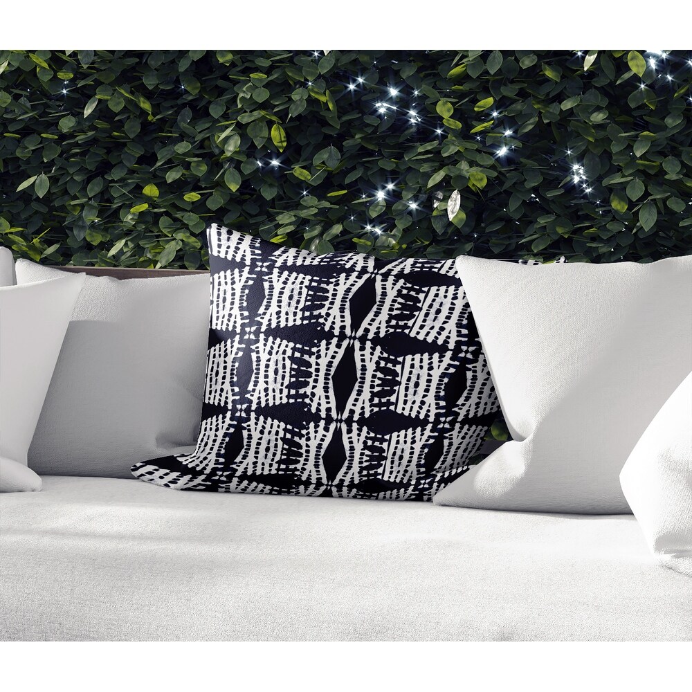 MOROCCAN DIAMONDS BLACK Indoor Outdoor Pillow By Hope Bainbridge