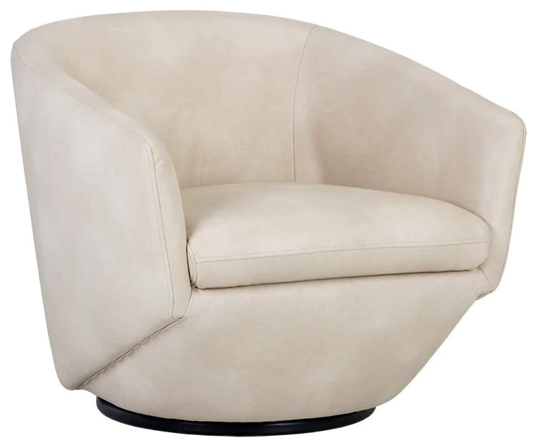 Flutura Swivel Lounge Chair   Bravo Cream   Transitional   Armchairs And Accent Chairs   by Rustic Home Furniture Deco  Houzz