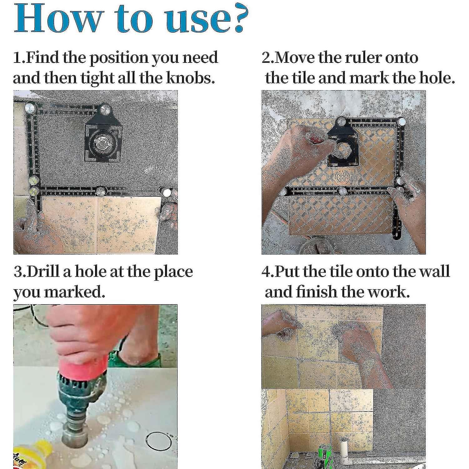 Multi Angle Measuring Ruler，aluminum Alloy Multi-function Upgrade 6-sided Angle Rulers，universal Ope