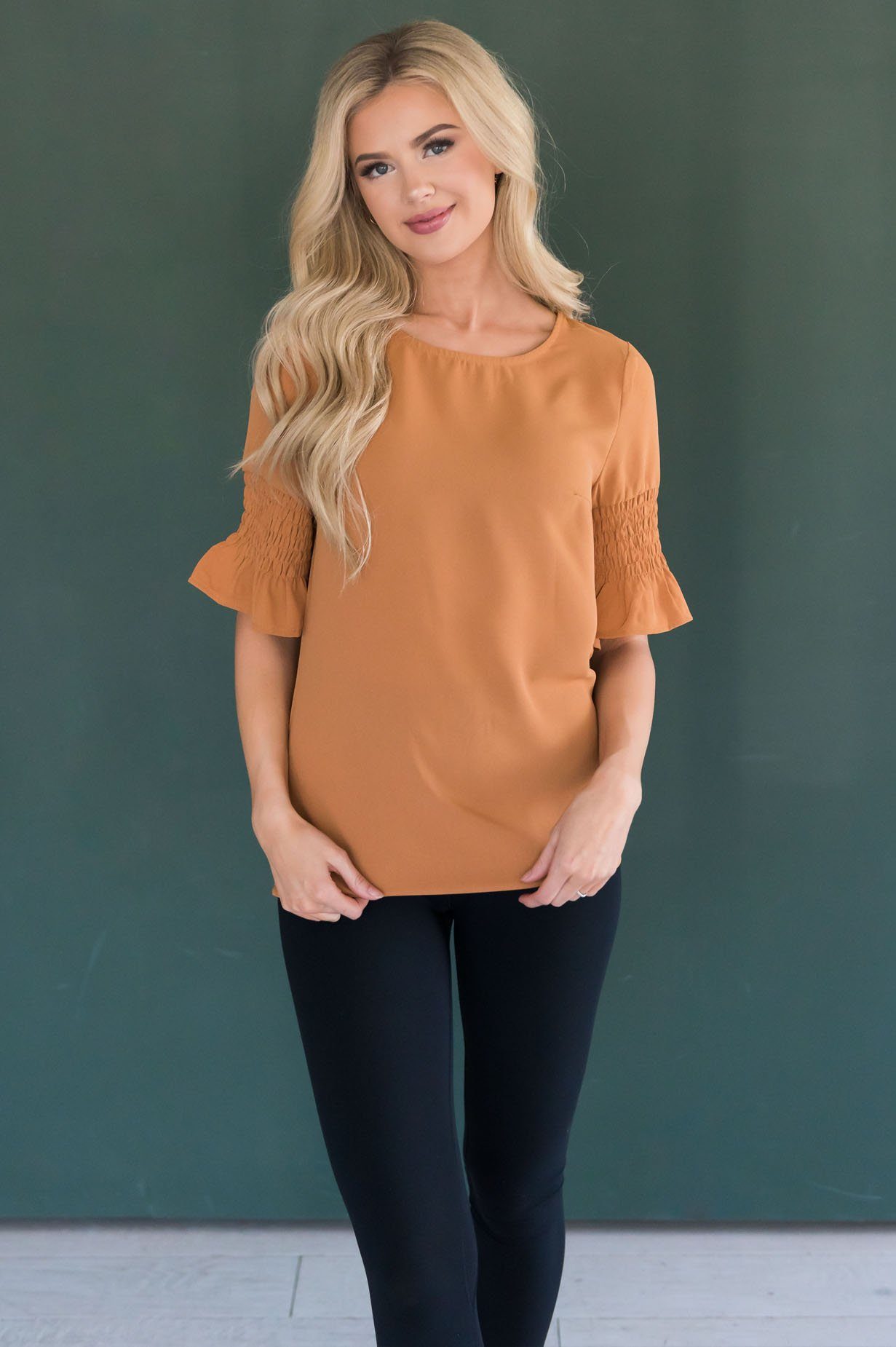 Something New Gathered Sleeve Top