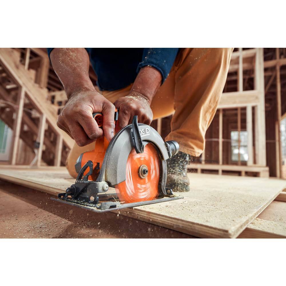 RIDGID 18V Cordless 6-12 in. Circular Saw with 18V Lithium-Ion 4.0 Ah Battery R8655B-AC87004