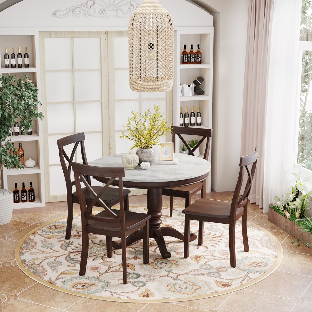 5 Pieces Dining Table and Chairs Set