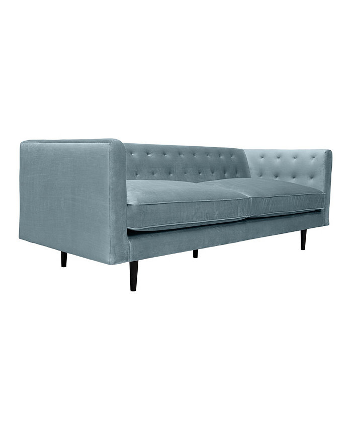 Armen Living Annabelle 80 Velvet with Wood Legs Sofa