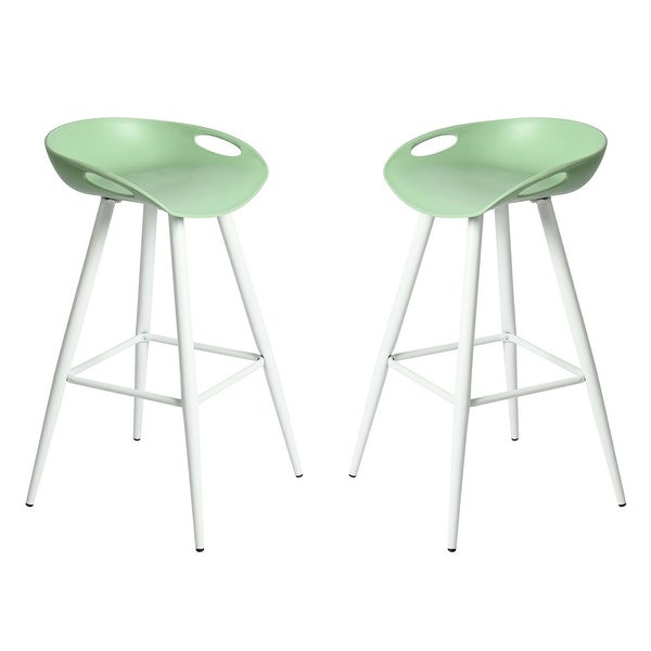 Mordern Barstool with Metal Legs GreenandWhite